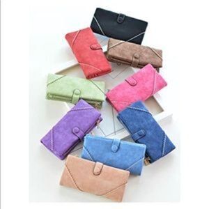 New Vegan Leather Bifold Clutch Bag